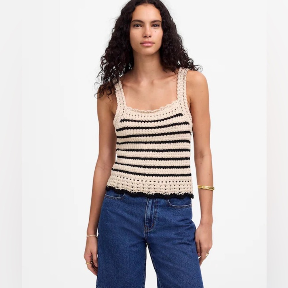 Madewell Crochet-Stitch Cotton Sweater Tank